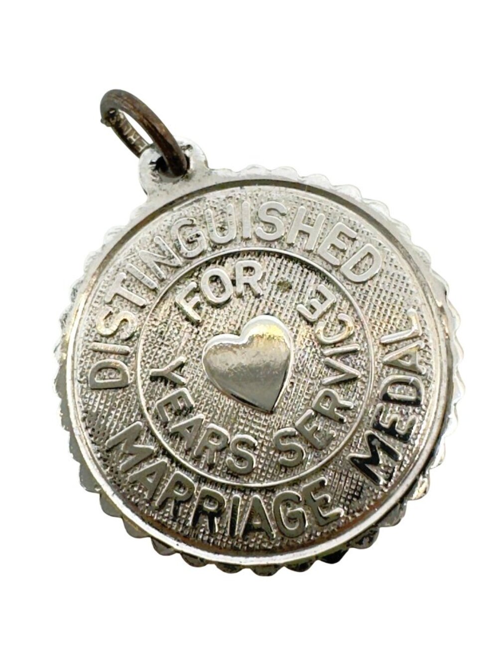 Elco Vintage Sterling Silver Marriage Medal Charm With Heart Center By Elco